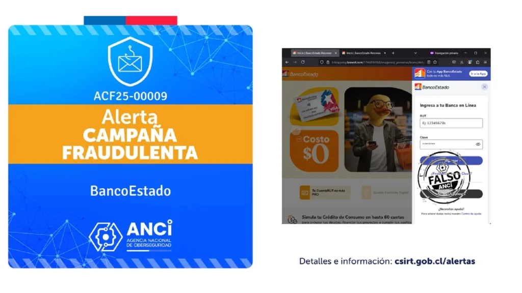 Alerta de Fraude Falsificación de Sitio Web de BancoEstado Detectada
