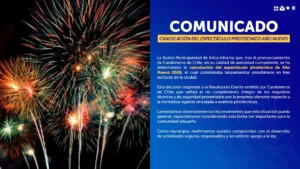 Suspenden fuegos artificiales