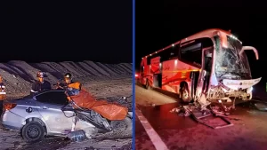 Colisión Entre Auto Y Bus En Ruta 1