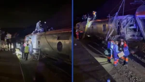 Descarrillan y colisionar dos trenes en España